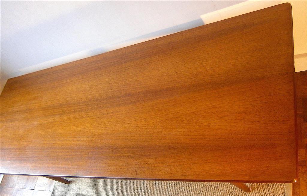 A teak Kofod Larsen for G plan large coffee table, width 160cm, depth 58cm, height 46cm